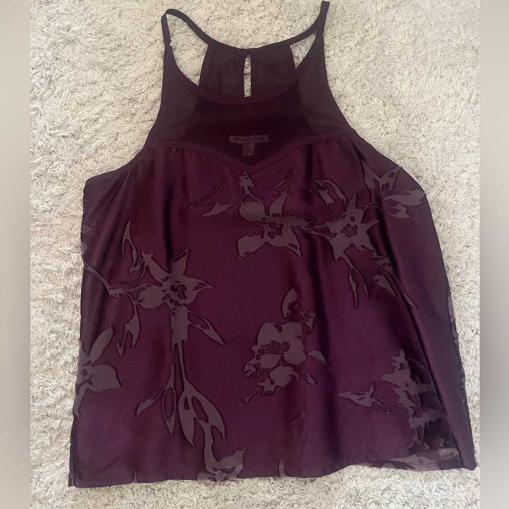 American Eagle Outfitters Women’s Maroon Floral Tank Top Sz Small
